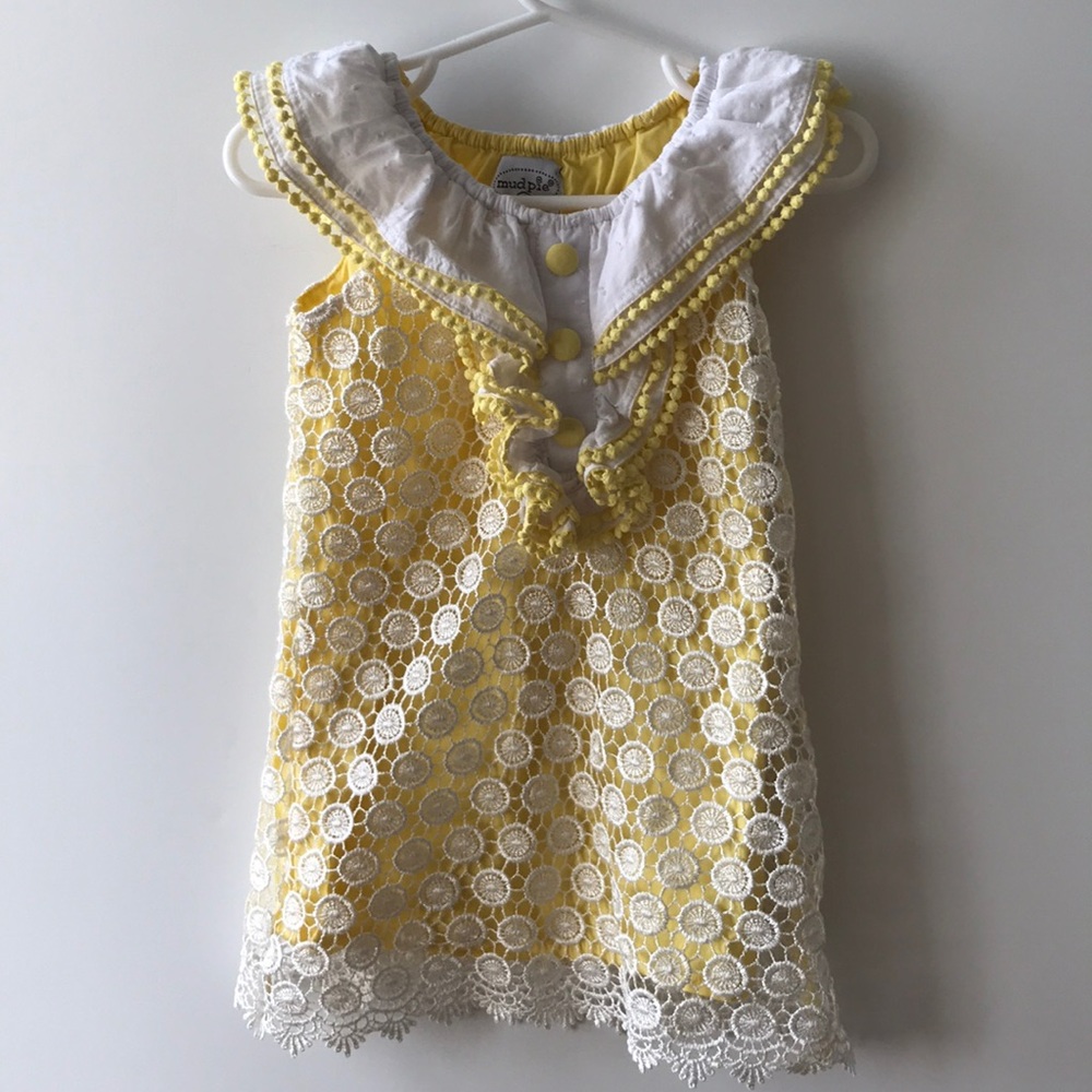 Yellow and lace dress